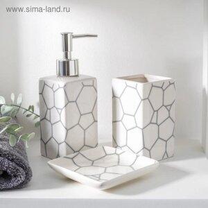 Набор аксессуаров для ванной комнаты «Жираф», 3 предмета (мыльница, дозатор для мыла 360 мл, стакан 360 мл)