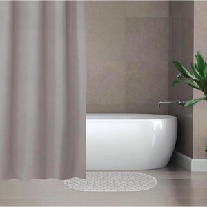 Набор для ванной SAVANNA «Селест»штора 180180 см, ковёр 3869 см, цвет серебристый