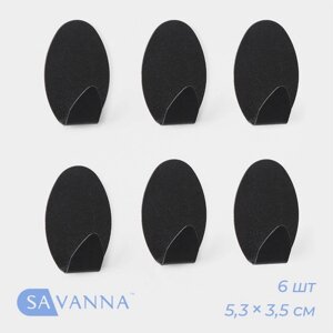Набор металлических самоклеящихся крючков SAVANNA Black Loft Drop, 6 шт, 1,95,33,5 см