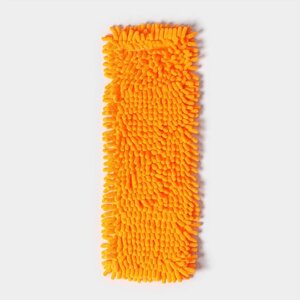 Насадка для плоской швабры Доляна, 4313 см, 80 гр, микрофибра букли, цвет оранжевый