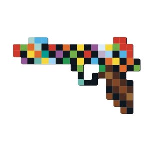 Пистолет пиксельный "Многоцвет" 25 см.