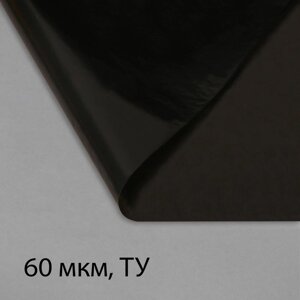 Плёнка полиэтиленовая, техническая, 60 мкм, чёрная, длина 10 м, ширина 3 м, рукав (1.5 м 2), Эконом 50%
