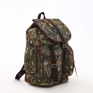 Рюкзак туристический, 55 л, отдел на шнурке, 4 наружных кармана, цвет хаки