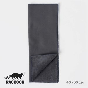 Салфетка для уборки Raccoon «Суперплотная профи», 3040 см, плотность 500 гр, микрофибра, цвет серый