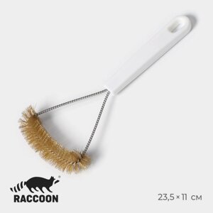 Щётка для чистки посуды и решёток-гриль Raccoon, металлической щетина, 23,511 см, цвет белый