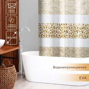 Штора для ванной Доляна «Марго», 180180 см, EVA, цвет МИКС