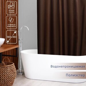 Штора для ванны Доляна «Шоколад», 180180 см, полиэстер