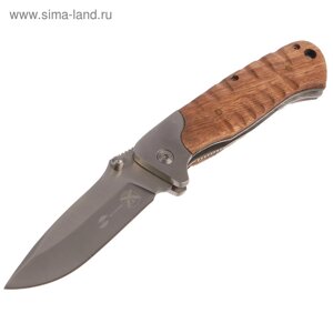 Складной нож Stinger, 85 мм, рукоять: сталь, дерево, коробка картон