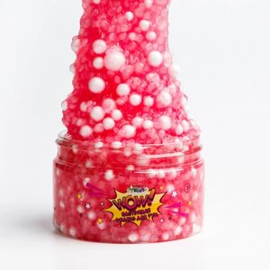 Слайм «Стекло», WOW с шариками, розовый, 150 г