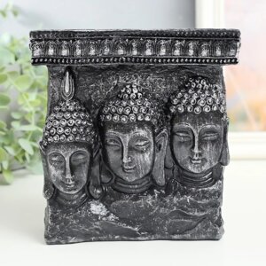 Сувенир полистоун подсвечник на 3 свечи "Три будды" 15,5х6х16,5 см