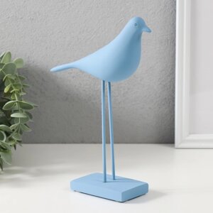 Сувенир полистоун "Птица - длинные лапки" нежно-голубая 22х15 см