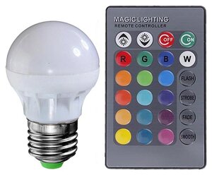 Лампа RGB с пультом 3W R50 E27 D1