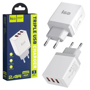 Переходник сзу на 3 USB HS29 3.1а ISA