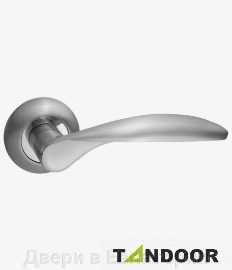 Ручка дверная RENZ на круглом основании РОССИ DH 14-08 SN матовый никель TD185802 от компании Двери в Евпатории - фото 1