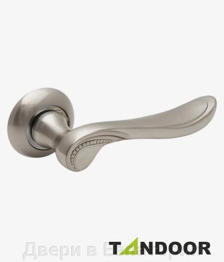 Ручка дверная TRODOS на круглом основании AL-42 SN (никель) TD185843 от компании Двери в Евпатории - фото 1