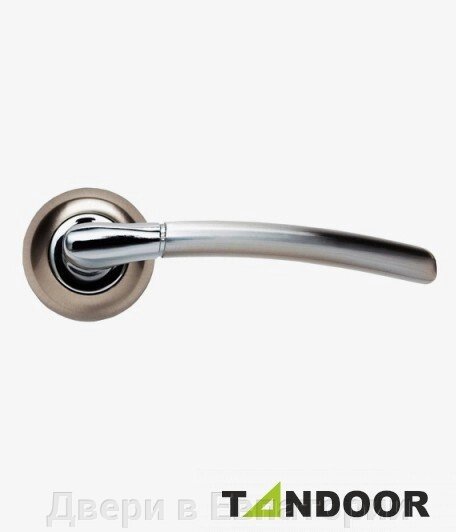 Ручка дверная TRODOS на круглом основании AL-537 (CP+SN)/CP (хром+никель/хром) TD185810 от компании Двери в Евпатории - фото 1