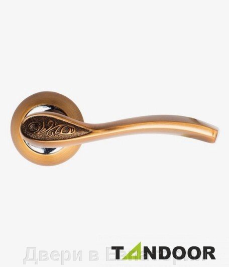 Ручка дверная TRODOS на круглом основании AL-75 CF/CP (кофе/хром) TD185803 от компании Двери в Евпатории - фото 1