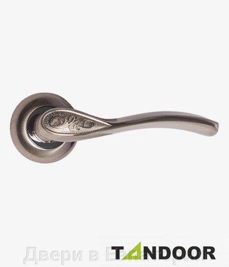 Ручка дверная TRODOS на круглом основании AL-75 SN/CP (никель/хром) TD185803 от компании Двери в Евпатории - фото 1