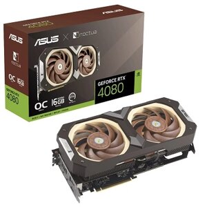 ASUS видеокарта geforce RTX 4080 noctua OC 16GB (RTX 4080-O16G-noctua)90YV0ib2-M0na00)