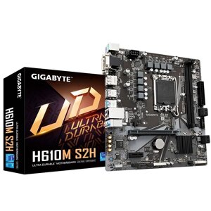 Gigabyte материнская плата H610M S2h (LGA1700/H610/2xddr5/PCI-E3.0x1/PCI-E4.0x16/M. 2/SB7.1/GLAN/displayport/HDMI/matx)