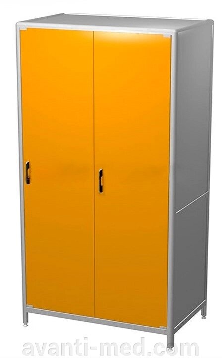 AR-PA22 Шкаф с распашными дверьми 900х550х1900, с замком и двумя полками, штангой для одежды Пластик ( Металлокаркас ) от компании АВАНТИ Медицинская мебель и оборудование - фото 1