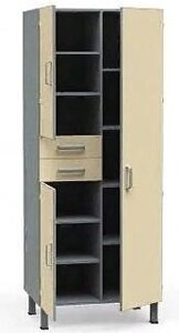 БТ-ШКc-80 Шкаф медицинский из ДСП в пластике, палатный, для белья, с 2 ящиками, 3 распашными дверками и полками