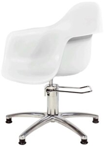 Парикмахерское кресло "Рэй" белое, гидравлическое