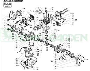 2020310S топливный бак триммера sandri garden gb26 gbl26 поз. 65