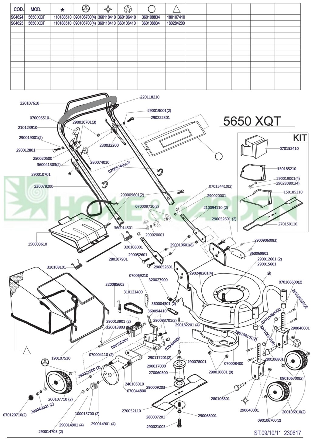 Корпус газонокосилки megapro 5650 5653 дека газонокосилки megapro 5650 5653 mega 110188523 цвет черный с кронштейнами от компании ООО ГенХольм - фото 1