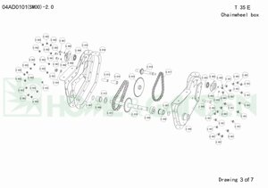 Sg6300005133 спарка зубчатых колес культиватора sungarden t35e 04bc0101 поз. 2.015 sg630-00051-33