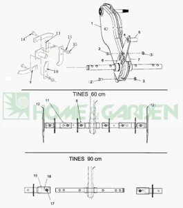 Sg7t390500 фреза культиватора sungarden t390r 02ag0004 t390 02af0001 поз. 9 10 11 13-16 в сборе sg7-t390-5-00