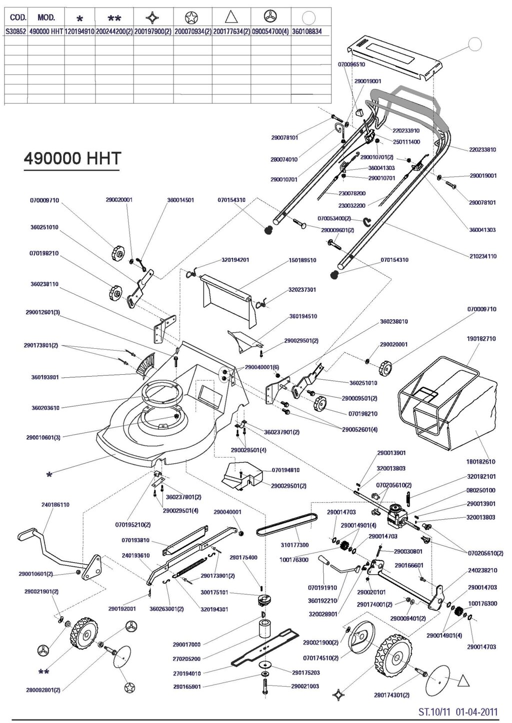 Штифт для газонокосилки mеgapro 490000hht 560000hht mega 290192001 италия от компании ООО ГенХольм - фото 1