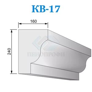 Фасадные венчающие карнизы из пенопласта КВ-17, ПСБ-С-35. Фасадный декор из пенопласта