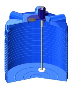 Цилиндрическая емкость для воды и топлива ЭкоПром ЭВЛ 1000, с турбинной мешалкой, 1000 литров