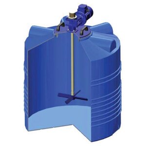 Цилиндрическая емкость для воды и топлива ЭкоПром ЭВЛ 300, с лопастной мешалкой, 300 литров