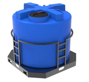 Цилиндрическая емкость для воды и топлива ЭкоПром T2000, в обрешетке, 2000 литров