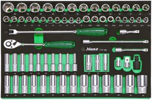 Набор торцевых головок и аксессуаров Hans TTF-68, 1/2", 68 предметов