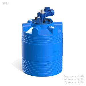 Polimer Group Емкость цилиндрическая Polimer-Group V 300, 300 литров, с лопастной мешалкой