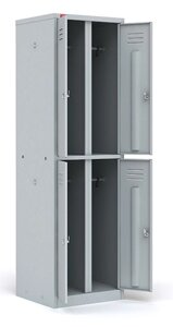 Двухсекционный металлический шкаф для одежды ШРМ-24 1860x600x500 мм