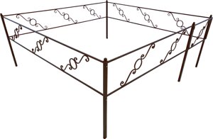 Ограда кладбищенская металлическая №5. Цвет в ассортименте черный глянец, медь, шагрень, серый.