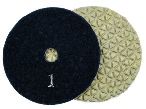 Алмазные гибкие шлифовальные диски №1 Ø 100 сухие "треугольники" 5 номеров 1 шт