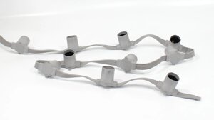 Белт-лайт патроны на шлейфе для лампочек E27 K6 (6 шт/м, пятижильный, серый) DELCI