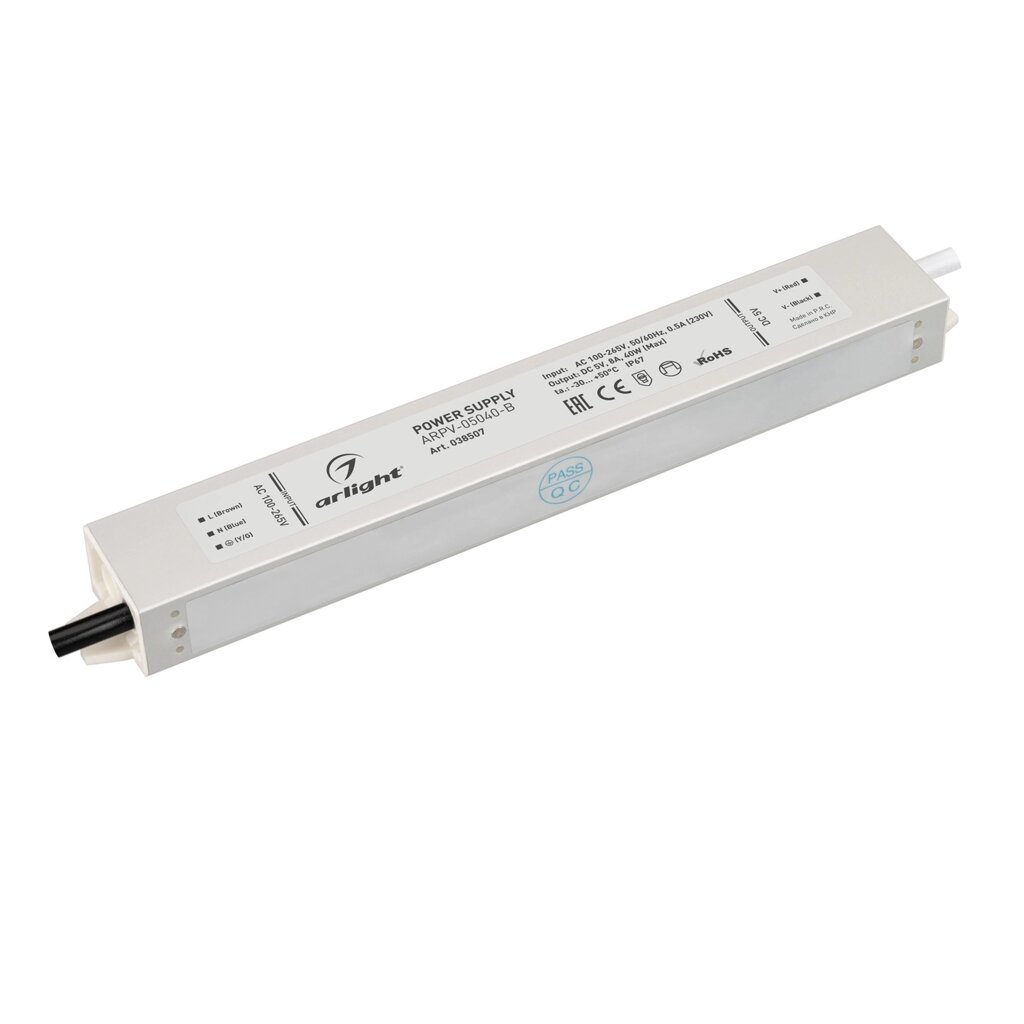 Блок питания ARPV-05040-B (5V, 8.0A, 40W) (Arlight, IP67 Металл, 3 года) от компании ФЕРОСВЕТ ( FEROSVET) - фото 1