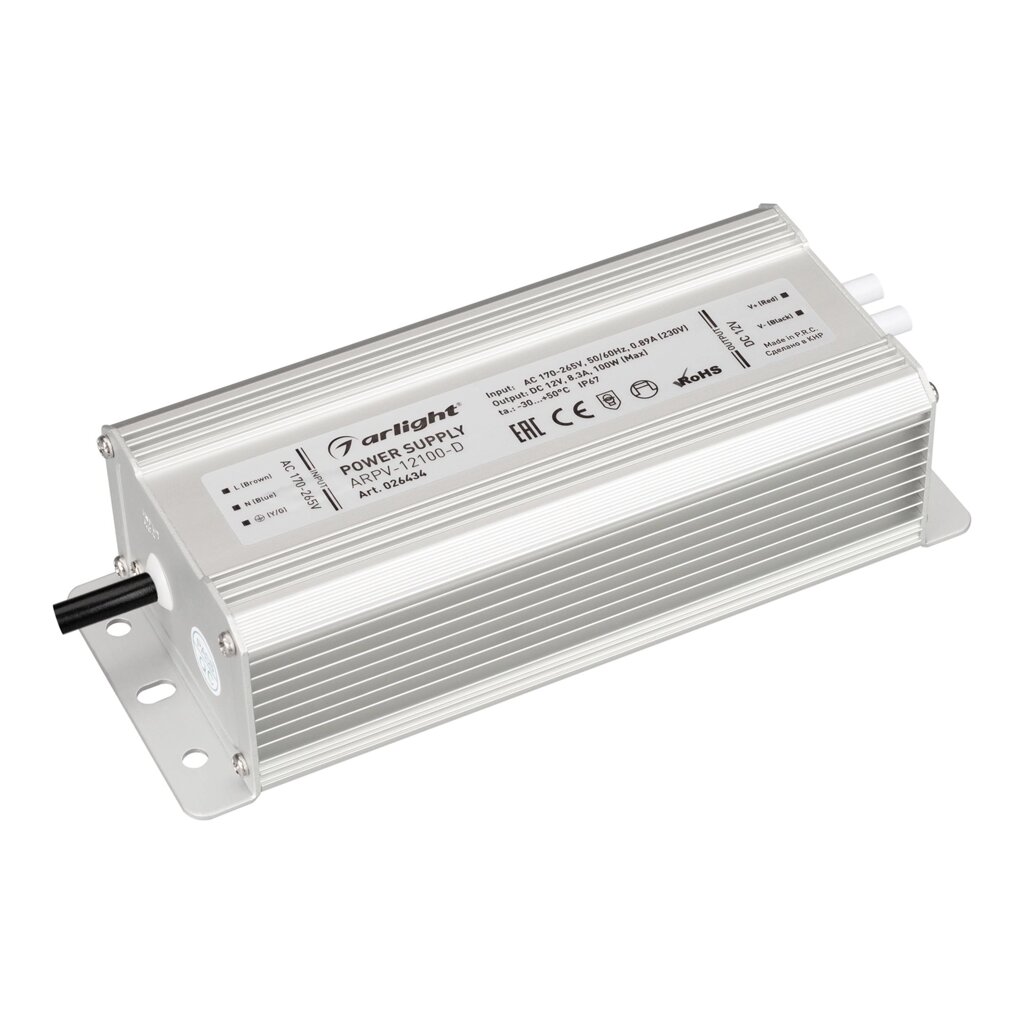 Блок питания ARPV-12100-D (12V, 8.3A, 100W) (Arlight, IP67 Металл, 3 года) от компании ФЕРОСВЕТ ( FEROSVET) - фото 1