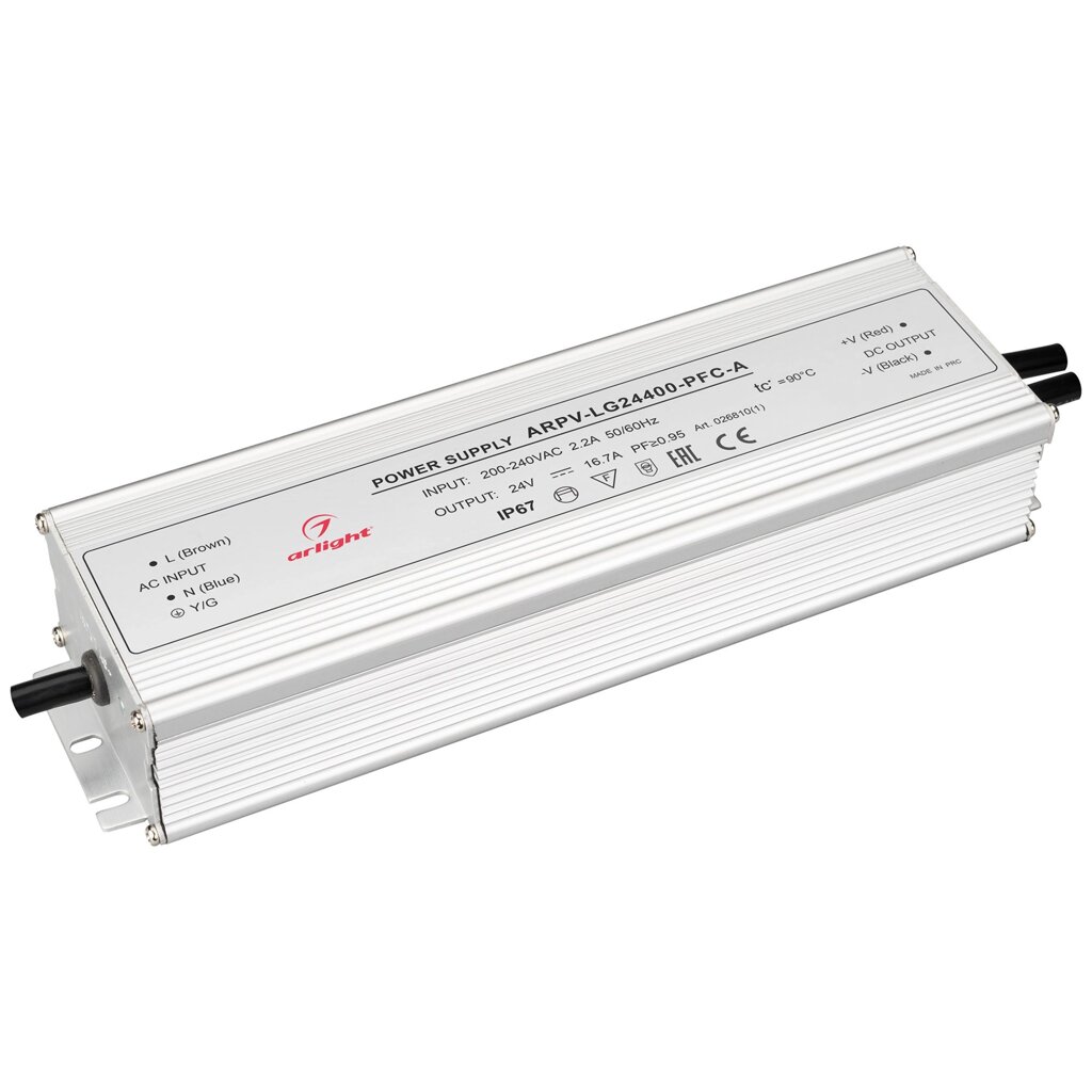 Блок питания ARPV-LG24400-PFC-A (24V, 16.7A, 400W) (Arlight, IP67 Металл, 5 лет) от компании ФЕРОСВЕТ ( FEROSVET) - фото 1