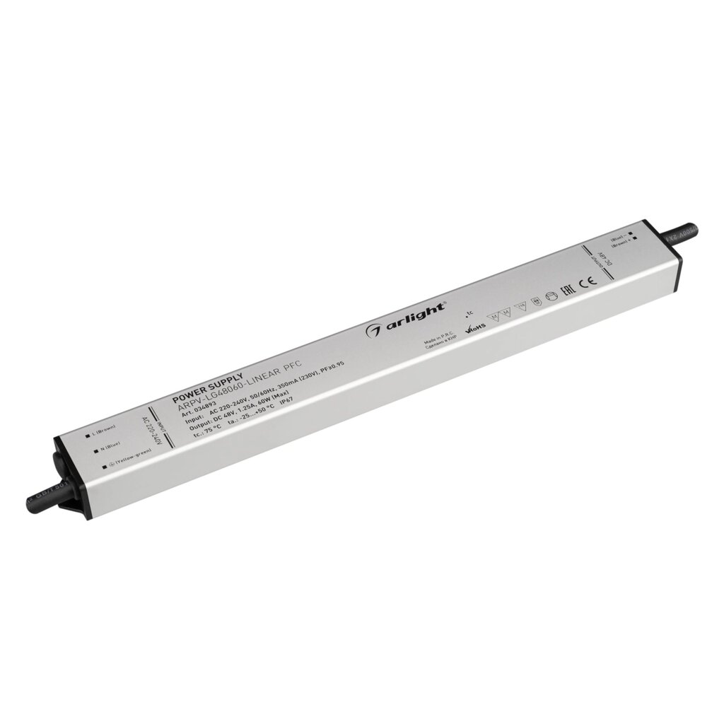 Блок питания ARPV-LG48060-LINEAR-PFC (48V, 1.25A, 60W) (Arlight, IP67 Металл, 5 лет) от компании ФЕРОСВЕТ ( FEROSVET) - фото 1