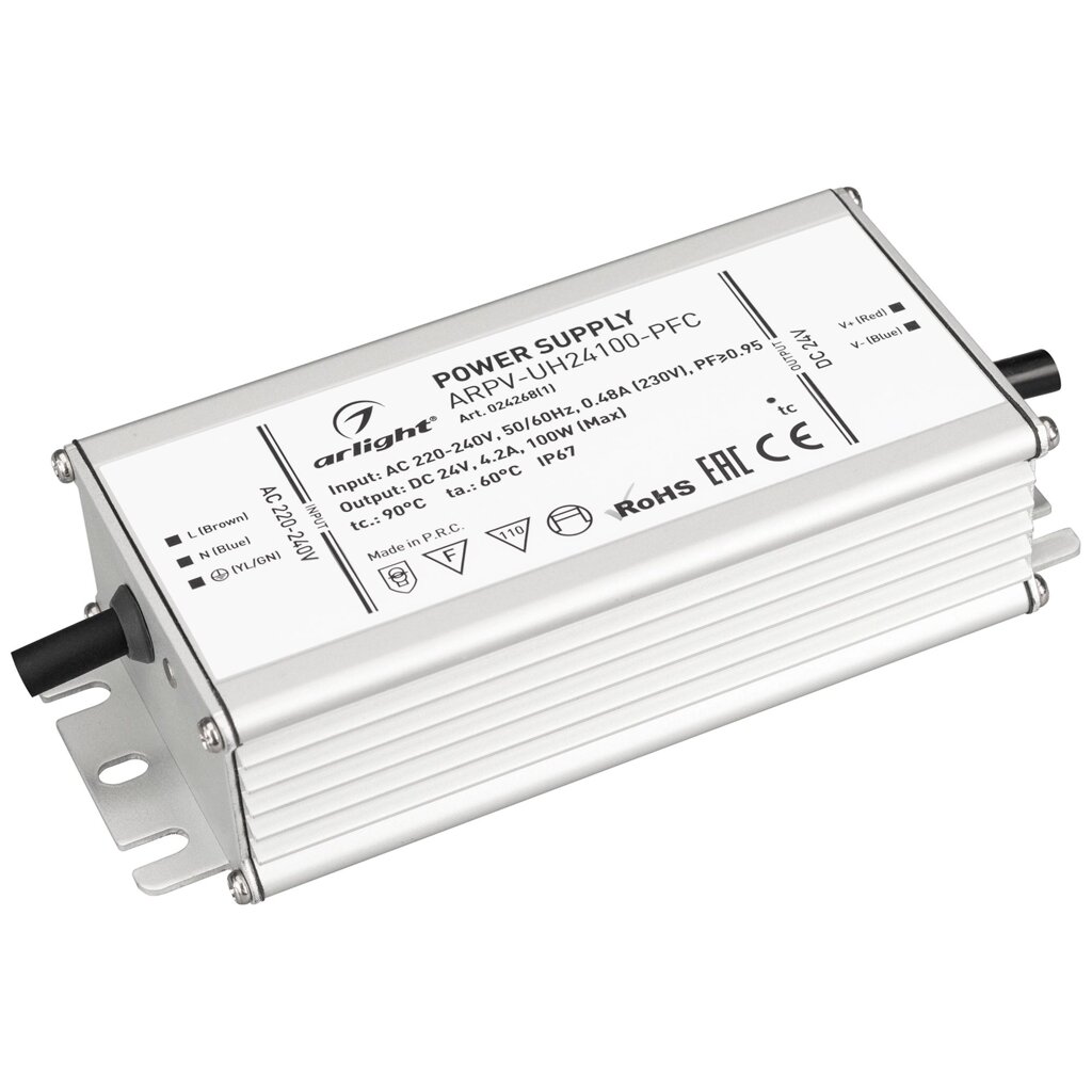 Блок питания ARPV-UH24100-PFC (24V, 4.2A, 100W) (Arlight, IP67 Металл, 7 лет) от компании ФЕРОСВЕТ ( FEROSVET) - фото 1