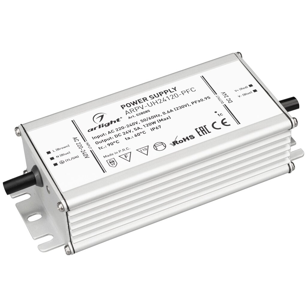 Блок питания ARPV-UH24120-PFC (24V, 5.0A, 120W) (Arlight, IP67 Металл, 7 лет) от компании ФЕРОСВЕТ ( FEROSVET) - фото 1