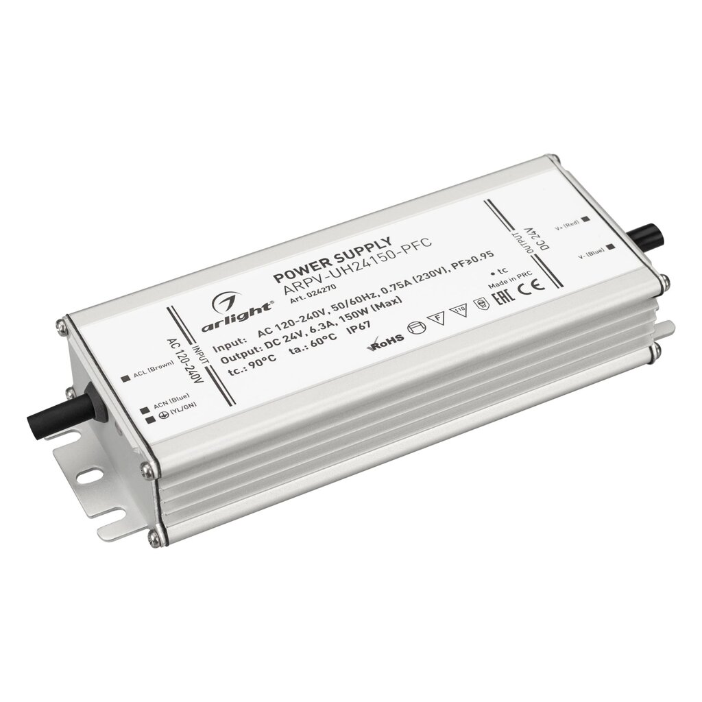 Блок питания ARPV-UH24150-PFC (24V, 6.3A, 150W) (Arlight, IP67 Металл, 7 лет) от компании ФЕРОСВЕТ ( FEROSVET) - фото 1