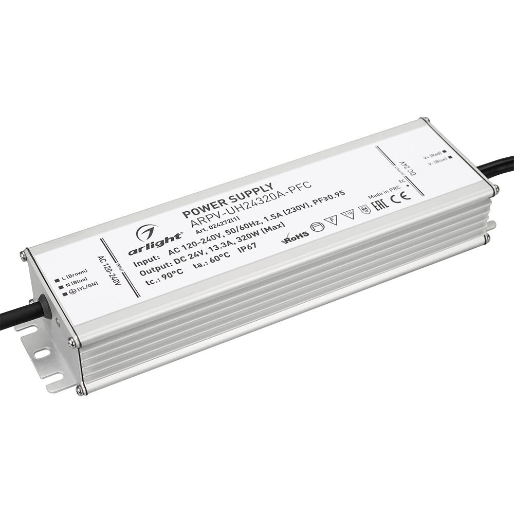 Блок питания ARPV-UH24320A-PFC (24V, 13.3A, 320W) (Arlight, IP67 Металл, 7 лет) от компании ФЕРОСВЕТ ( FEROSVET) - фото 1